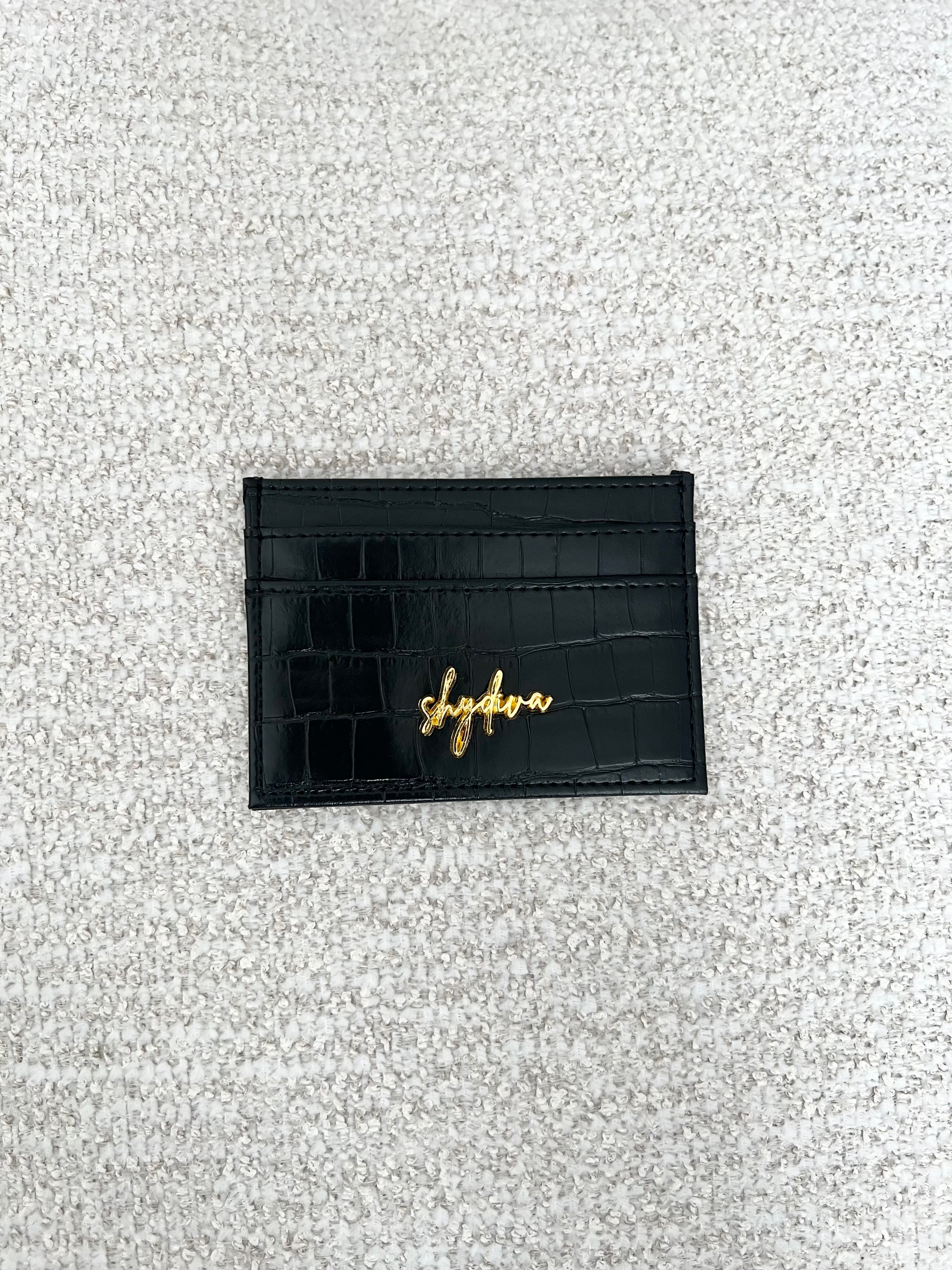 timeless card holder | black/gold