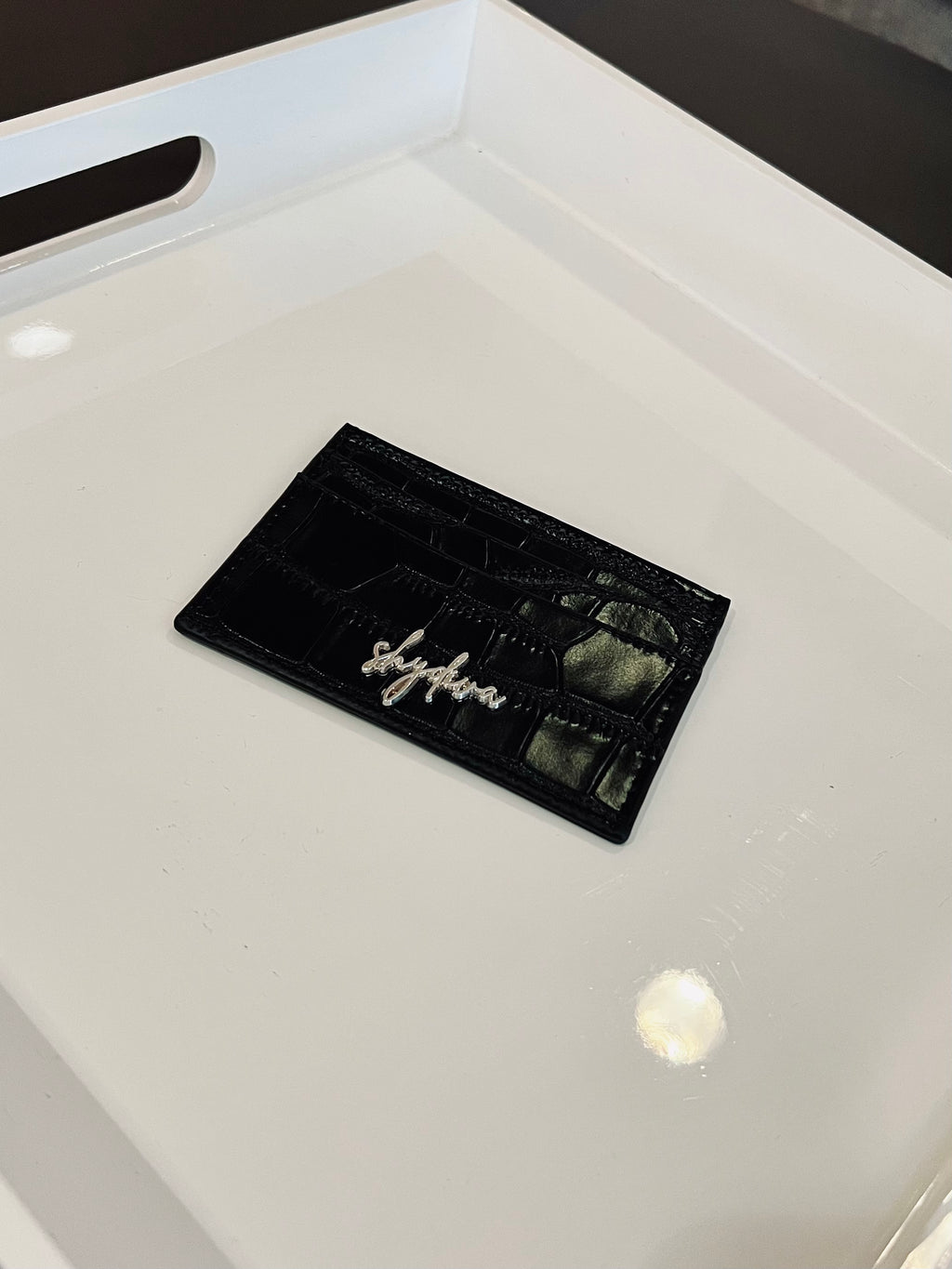 timeless card holder | black/silver
