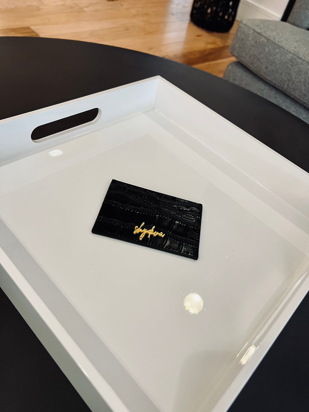 timeless card holder | black/gold