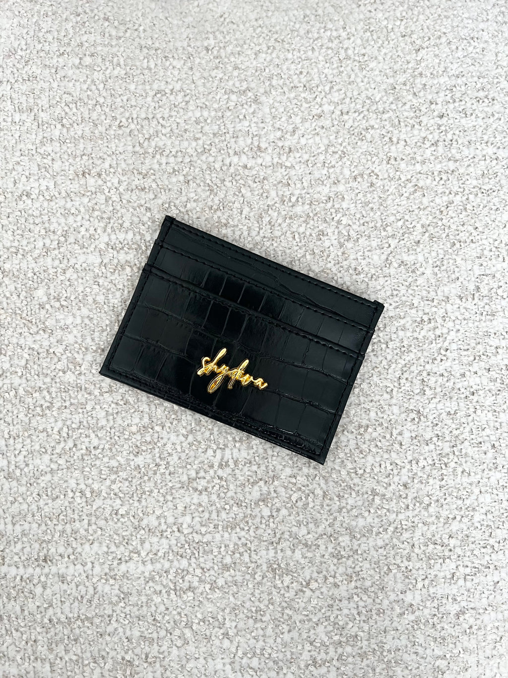 timeless card holder | black/gold