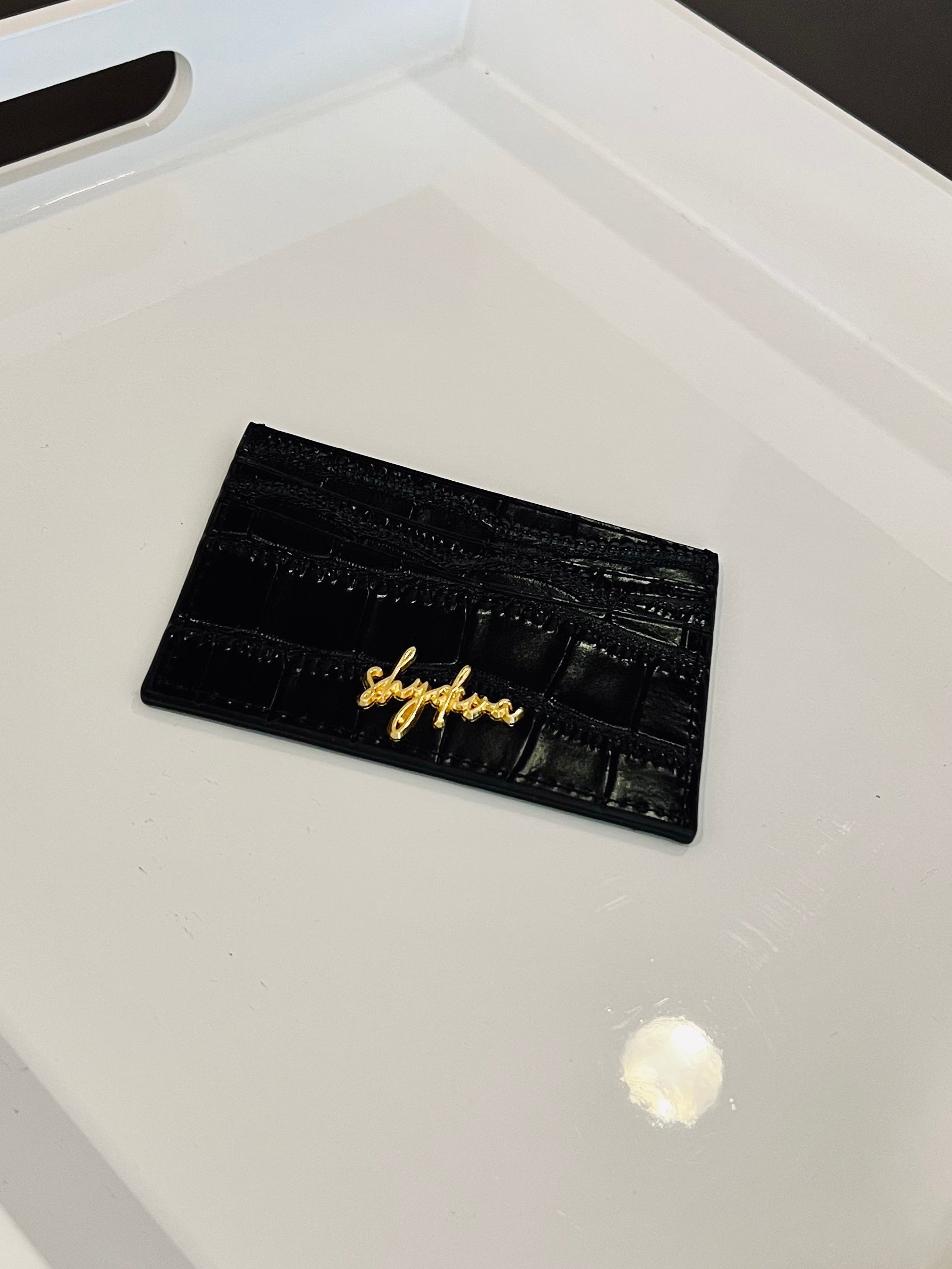 timeless card holder | black/gold